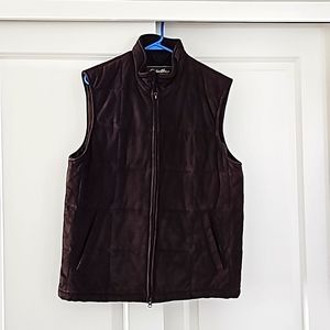 Genuine Leather Vest with Polyester Lining